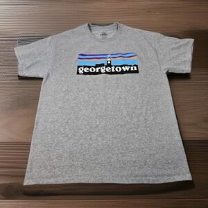 Georgetown University T Shirt Mens Large Gray Heathered Black Mingo‎ Print